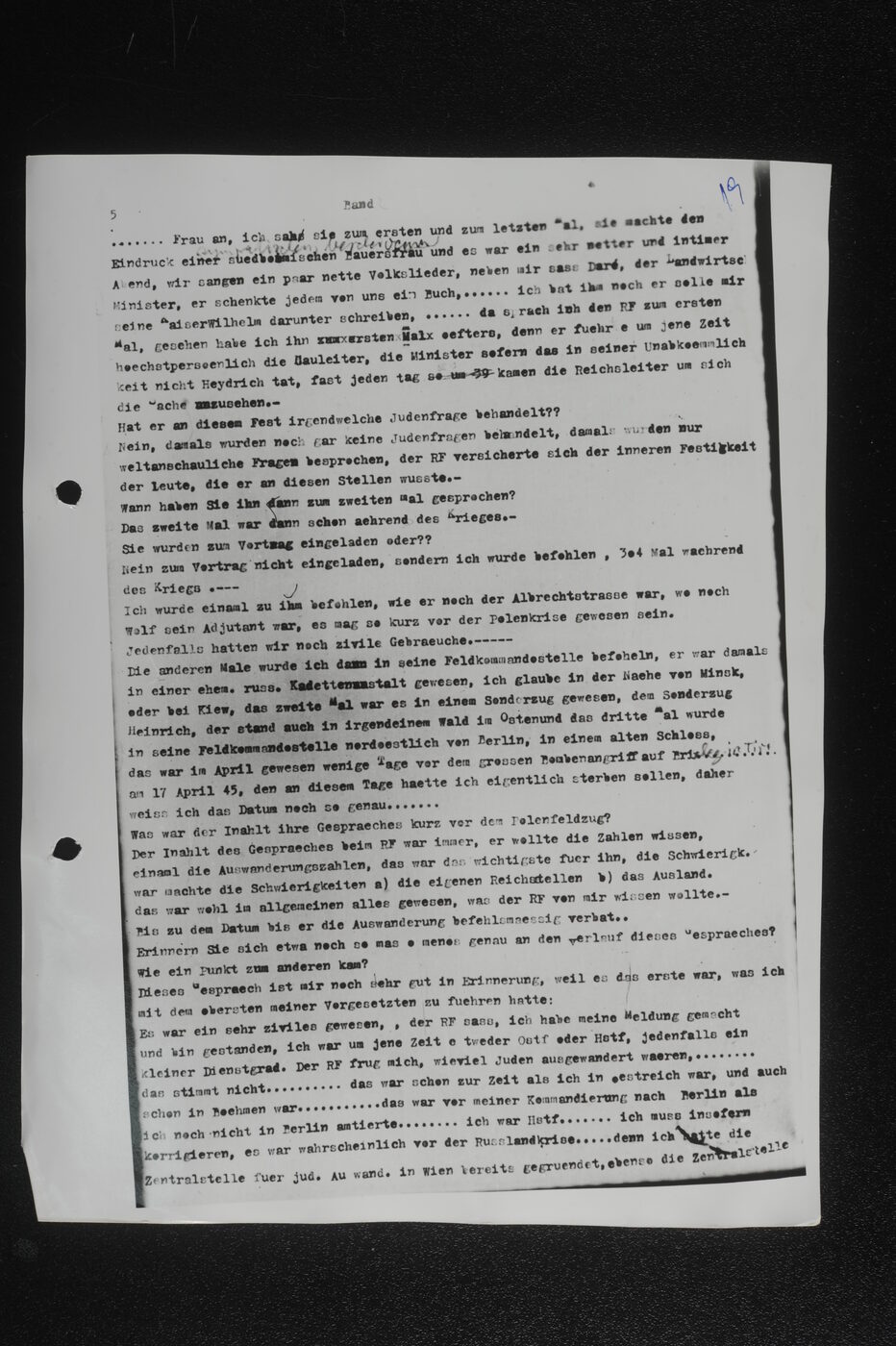 Scan 00020 of the Sassen transcript, O.65 file 85.