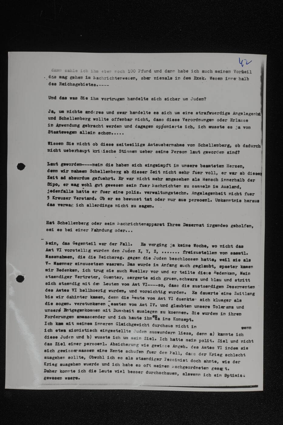 Scan 00043 of the Sassen transcript, O.65 file 85.