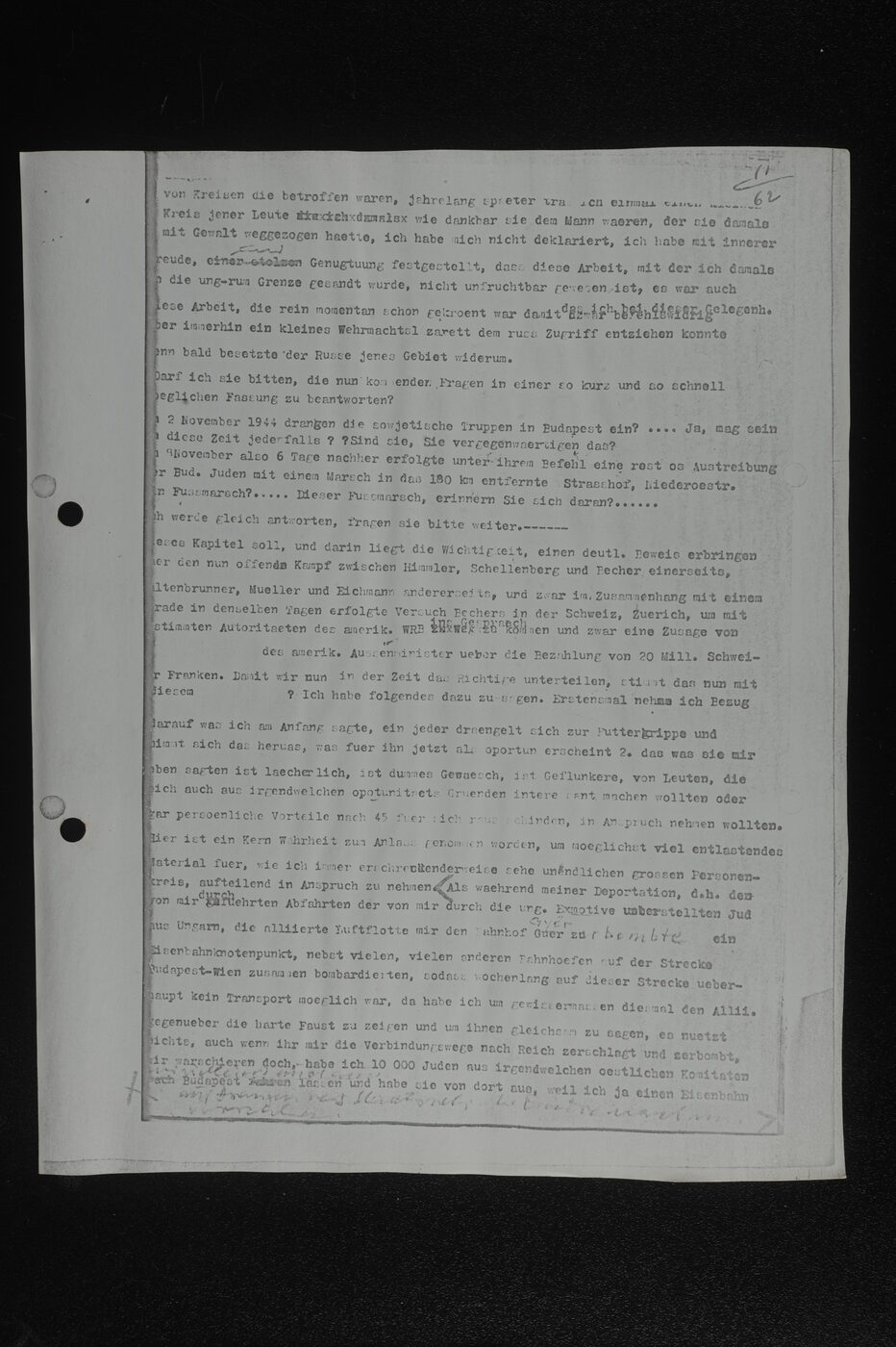Scan 00063 of the Sassen transcript, O.65 file 85.