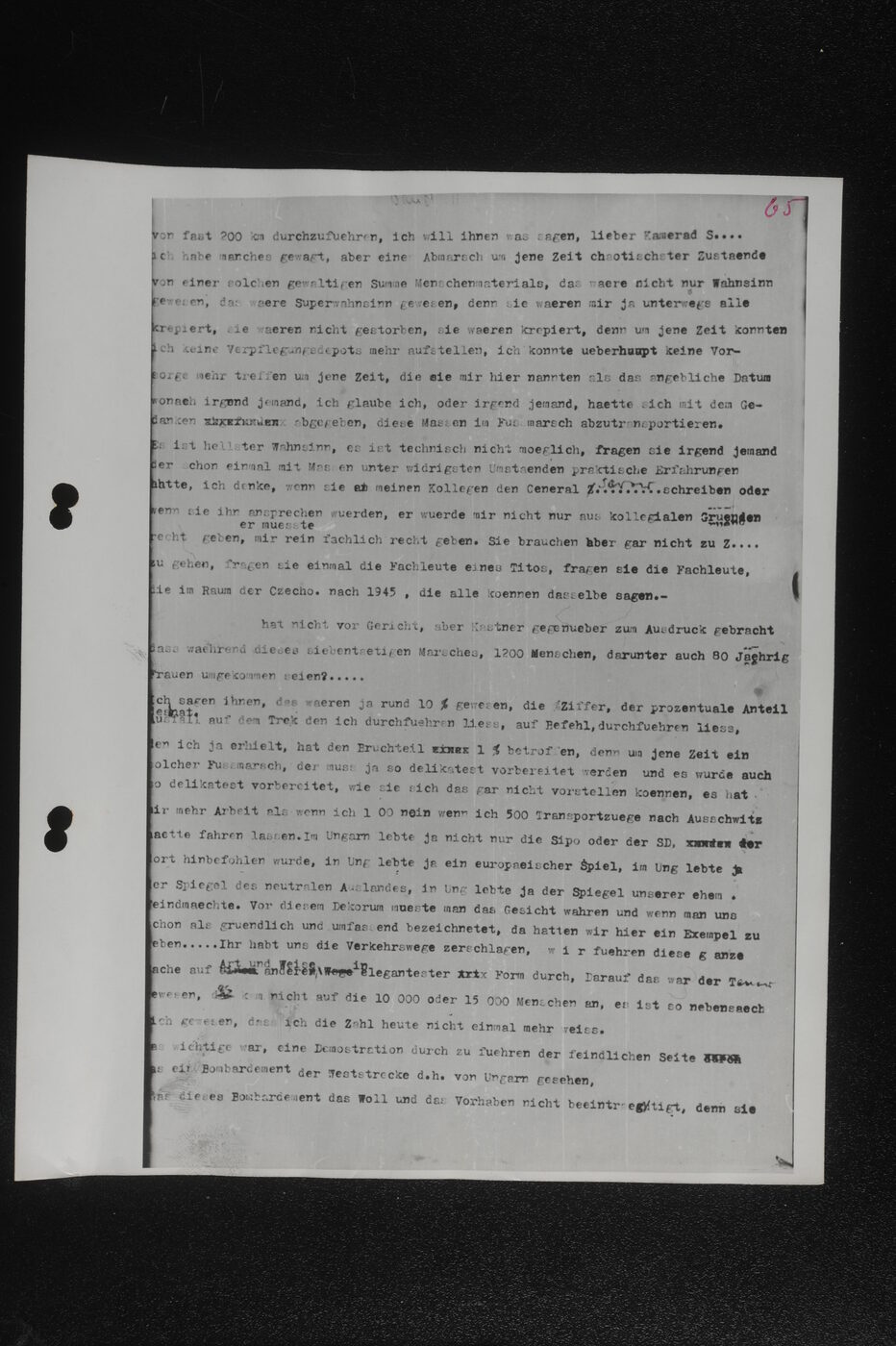 Scan 00066 of the Sassen transcript, O.65 file 85.