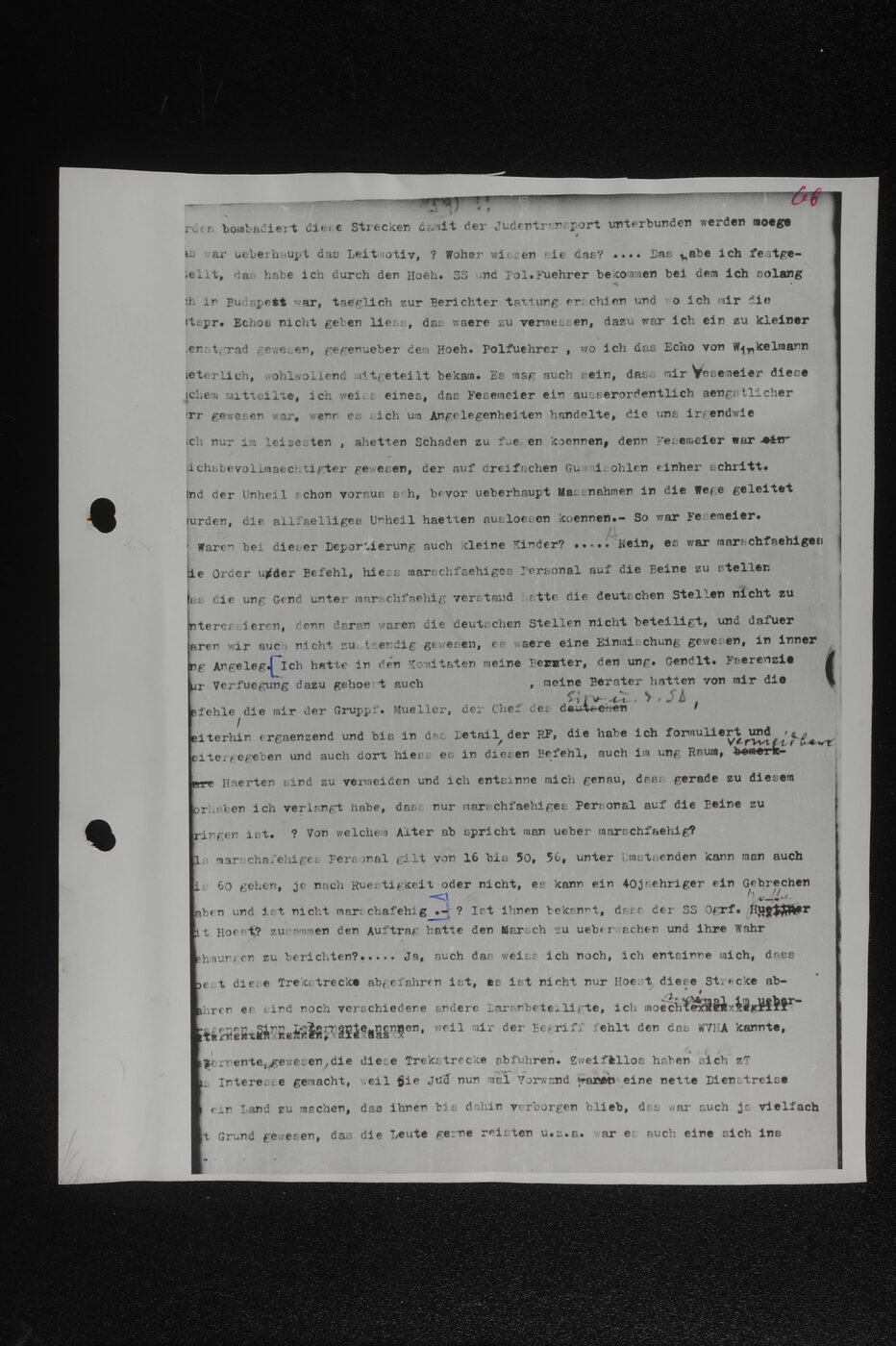 Scan 00067 of the Sassen transcript, O.65 file 85.