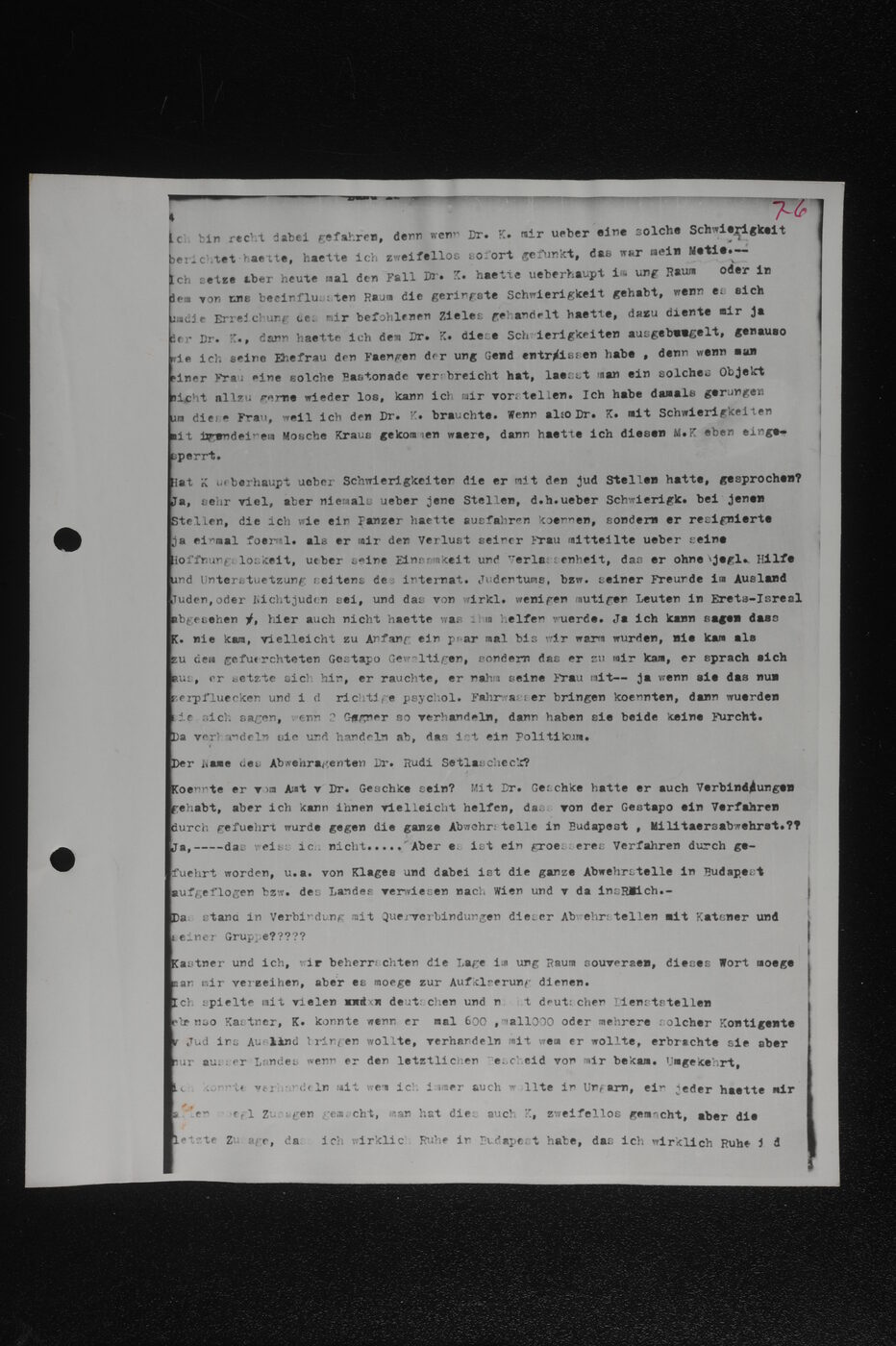 Scan 00077 of the Sassen transcript, O.65 file 85.