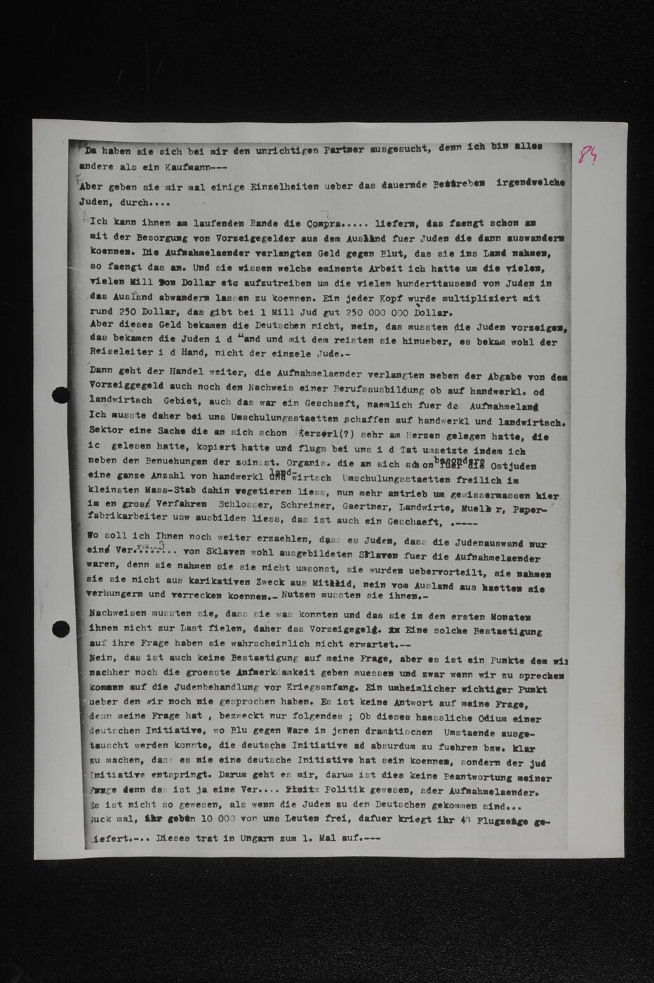 Scan 00085 of the Sassen transcript, O.65 file 85.