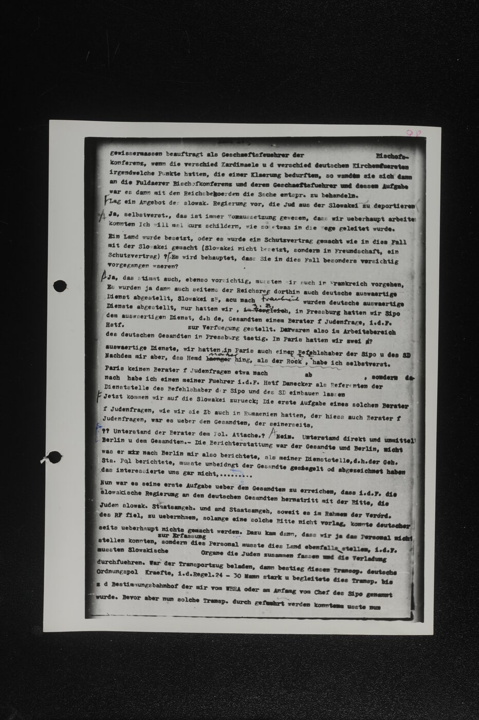 Scan 00099 of the Sassen transcript, O.65 file 85.