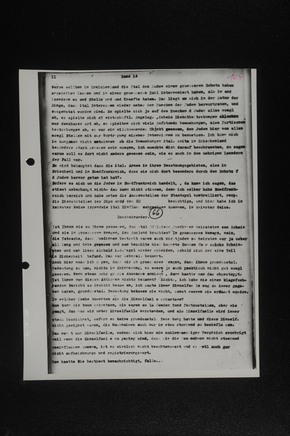 Scan 00105 of the Sassen transcript, O.65 file 85.