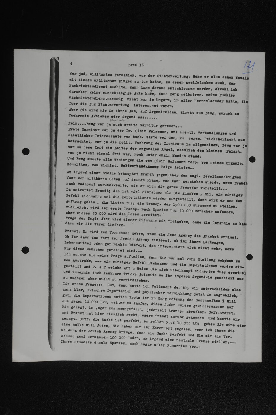Scan 00121 of the Sassen transcript, O.65 file 85.
