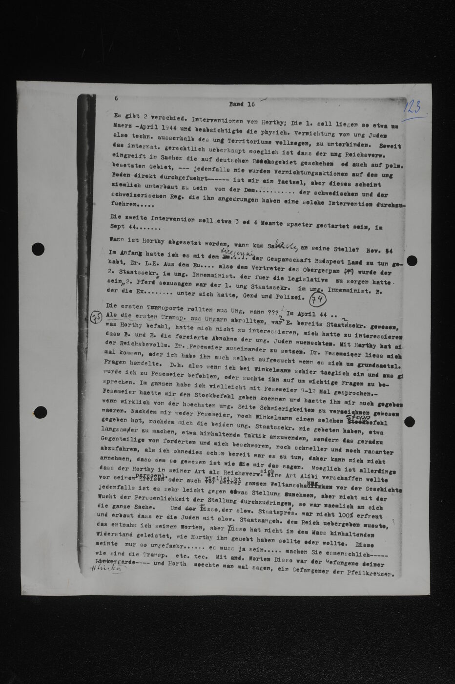 Scan 00123 of the Sassen transcript, O.65 file 85.