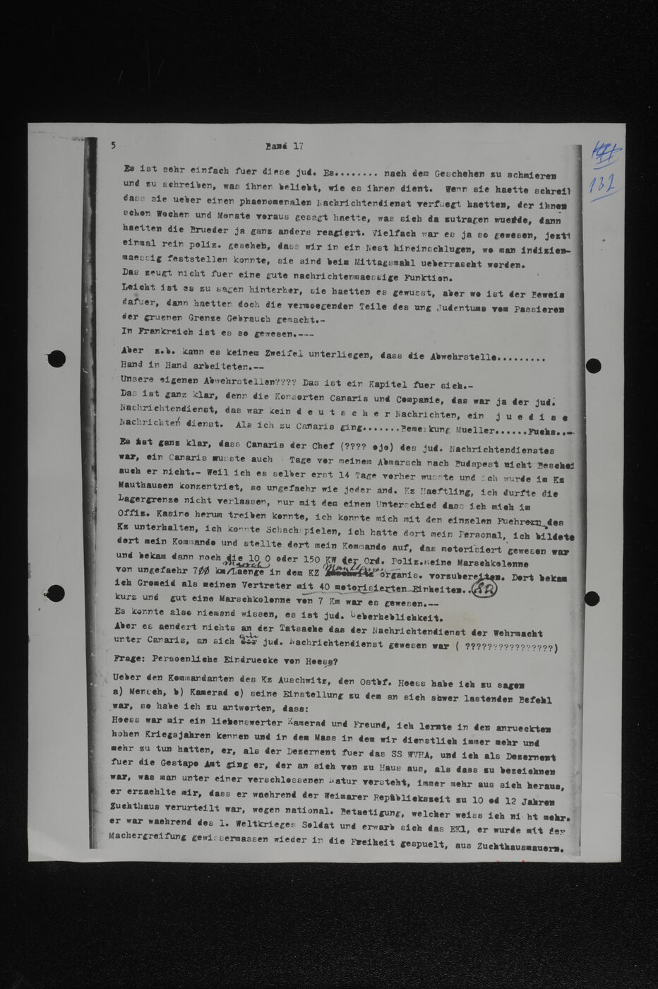 Scan 00132 of the Sassen transcript, O.65 file 85.