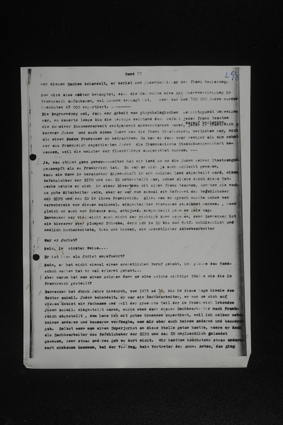Scan 00149 of the Sassen transcript, O.65 file 86.