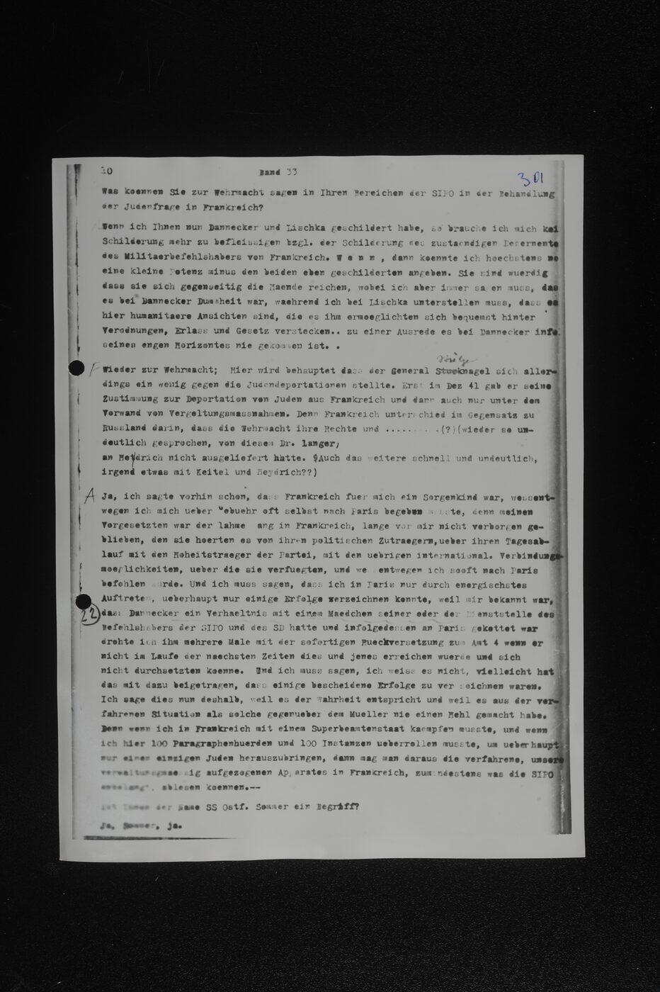 Scan 00152 of the Sassen transcript, O.65 file 86.