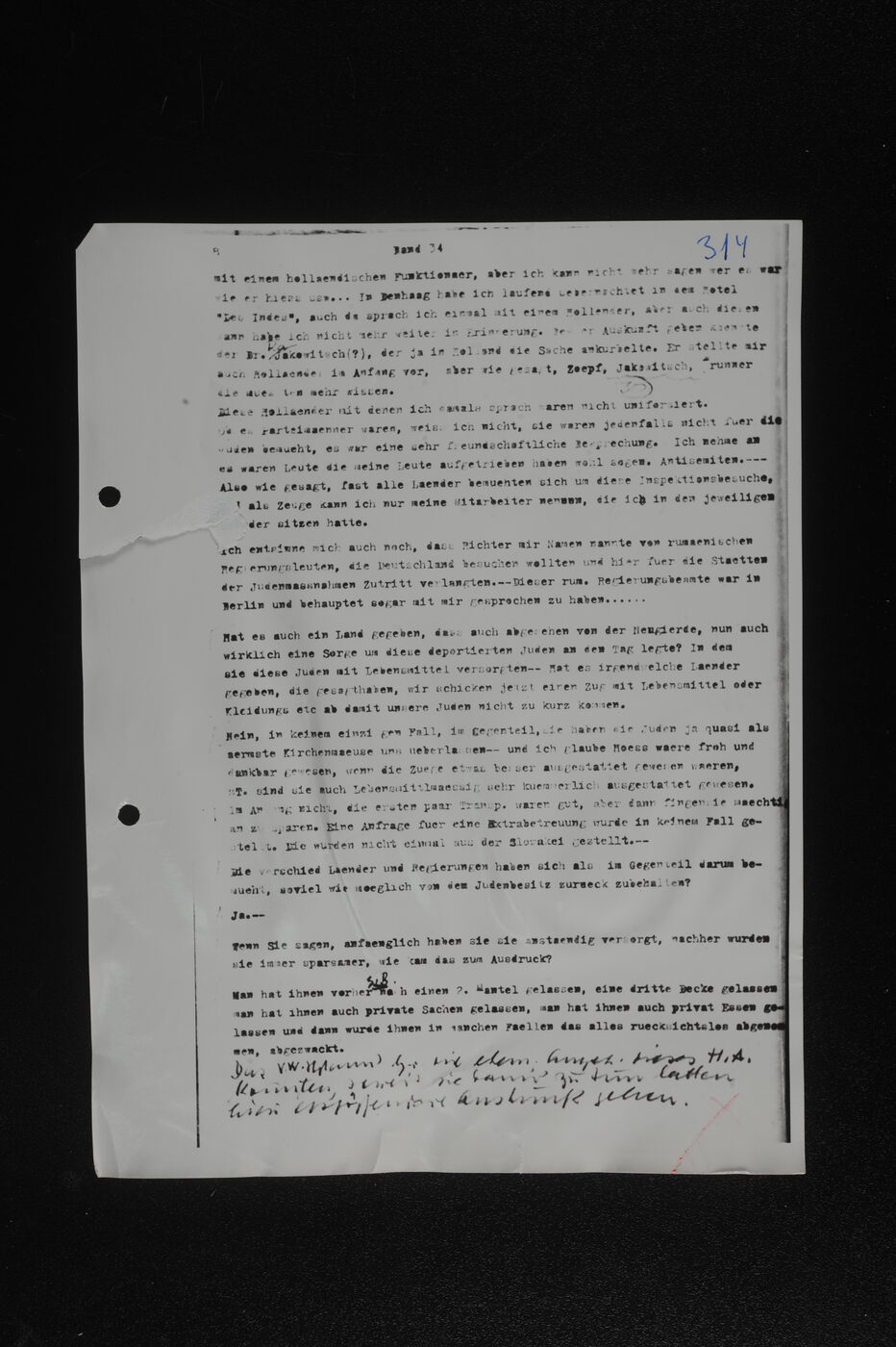 Scan 00165 of the Sassen transcript, O.65 file 86.
