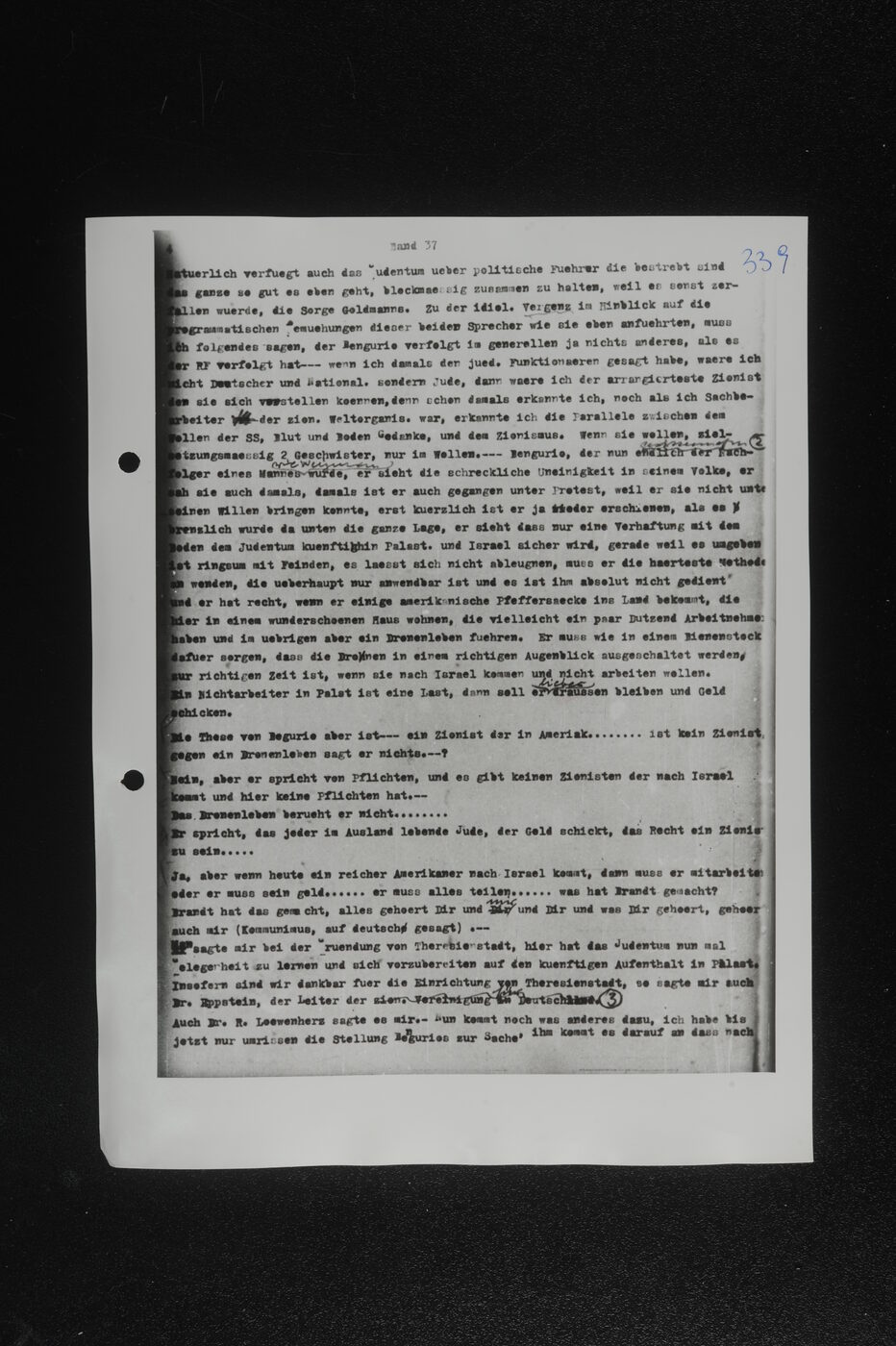 Scan 00189 of the Sassen transcript, O.65 file 86.