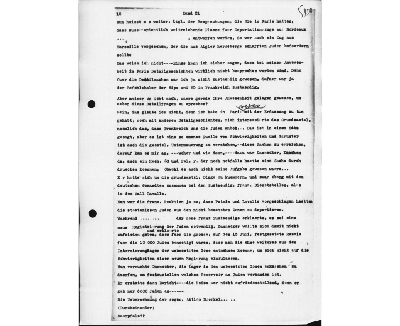 Scan 00160 of the Sassen transcript, O.65 file 87.