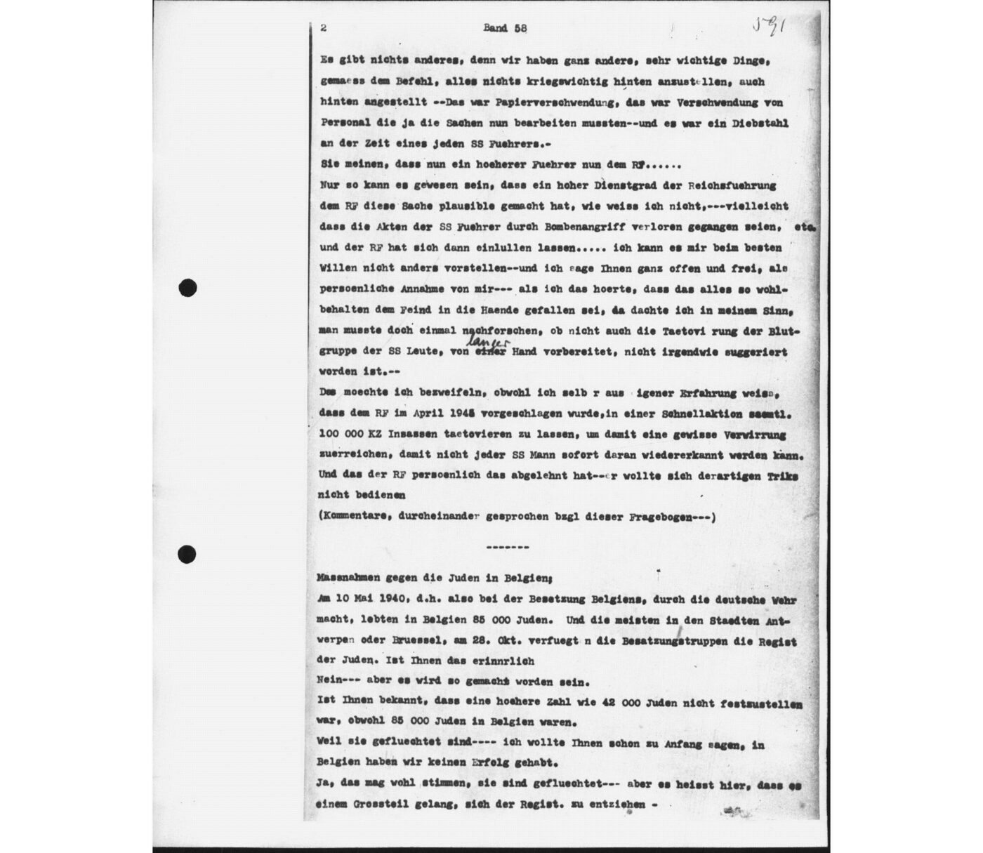 Scan 00065 of the Sassen transcript, O.65 file 88.