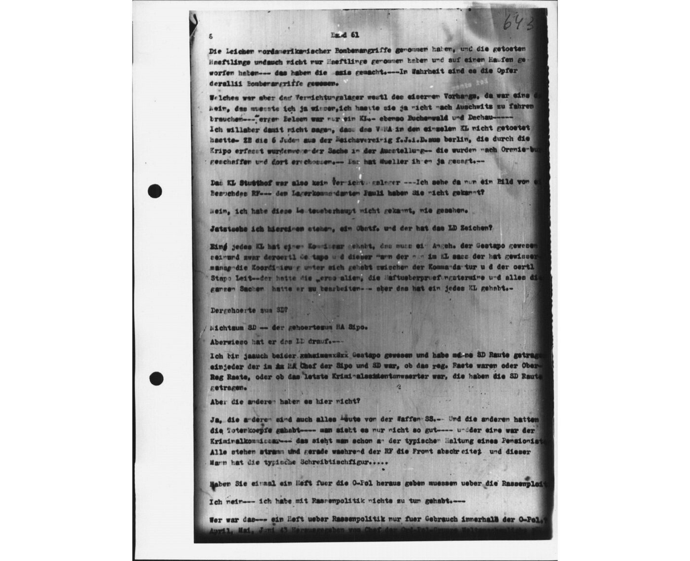 Scan 00116 of the Sassen transcript, O.65 file 88.