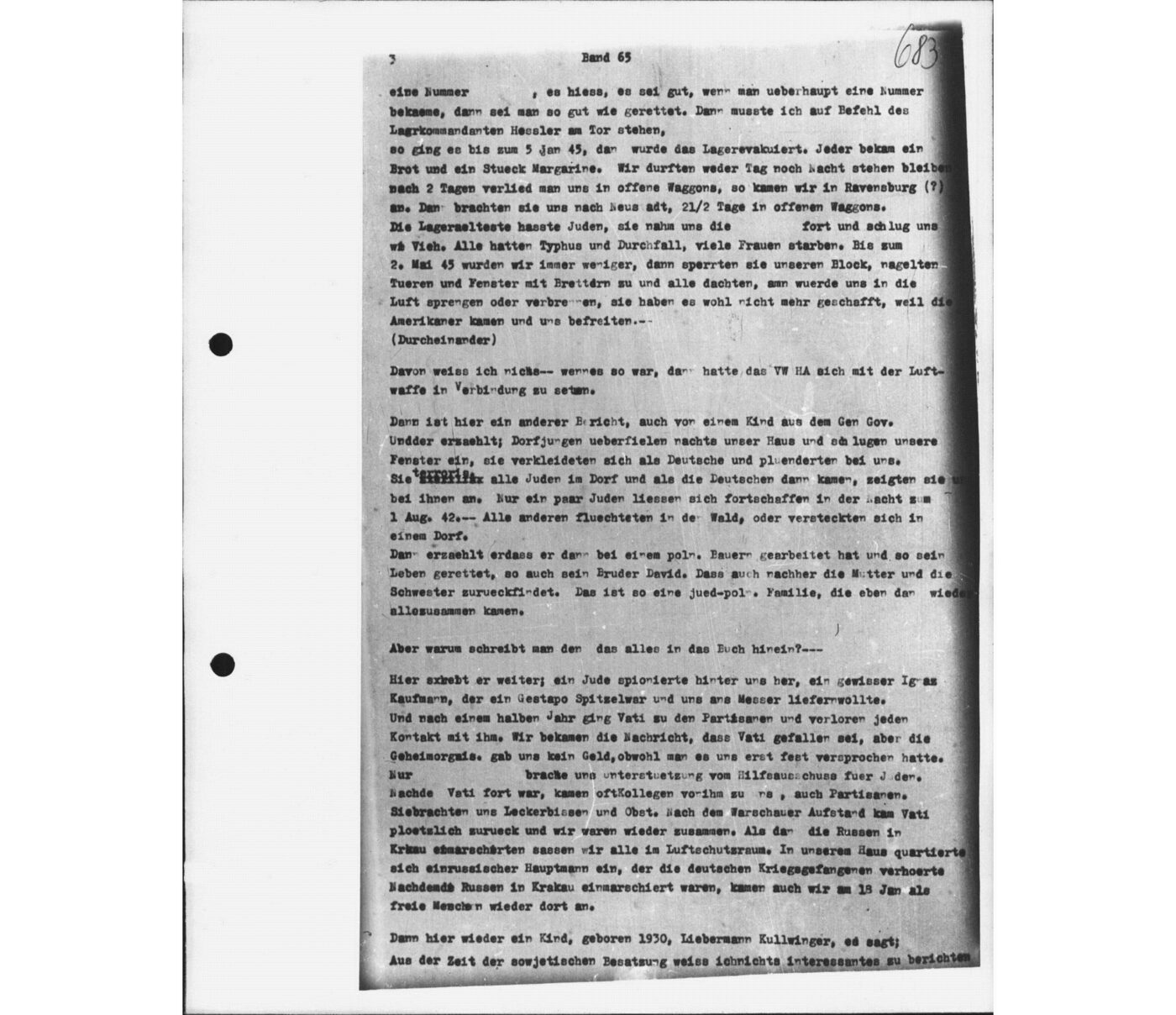 Scan 00156 of the Sassen transcript, O.65 file 88.